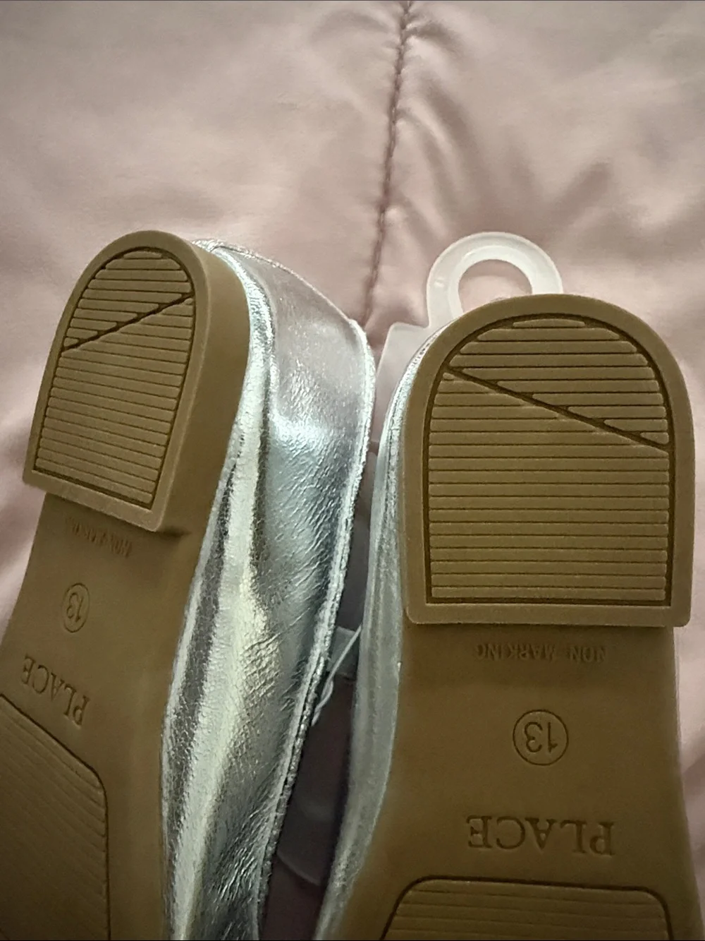 Girls Bow Ballet Flats - Metallic